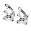 Sterling Silver Leverback Earring, Cross Design, with White Cubic Zirconia, Polished, Rhodium Finish, 02.398.0001