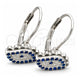Sterling Silver Leverback Earring, Evil Eye Design, with White and Sapphire Blue Cubic Zirconia, Polished, Rhodium Finish, 02.398.0002