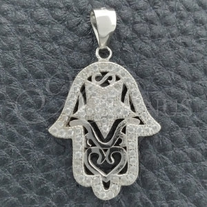 Sterling Silver Pendant — Religious Pendant Judaica and Hand of God Design — main product view — SKU 147434 | Plata 925 dije — Religious Pendant Judaica and Hand of God diseño — SKU 147434