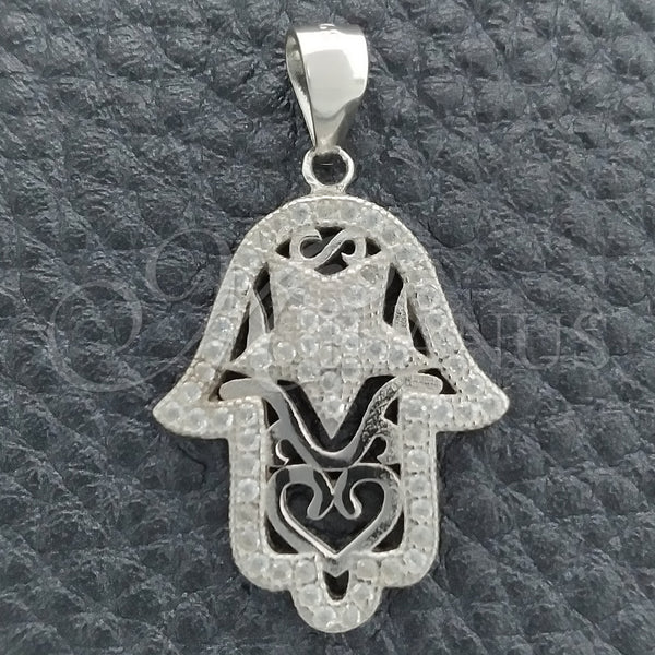 Sterling Silver Pendant — Religious Pendant Judaica and Hand of God Design — main product view — SKU 147434 | Plata 925 dije — Religious Pendant Judaica and Hand of God diseño — SKU 147434