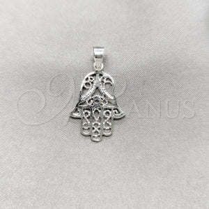 Sterling Silver Pendant — Religious Pendant Judaica and Hand of God Design — main product view — SKU 147437 | Plata 925 dije — Religious Pendant Judaica and Hand of God diseño — SKU 147437