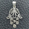Sterling Silver Religious Pendant, Judaica and Hand of God Design, Polished, Silver Finish, 05.392.0008