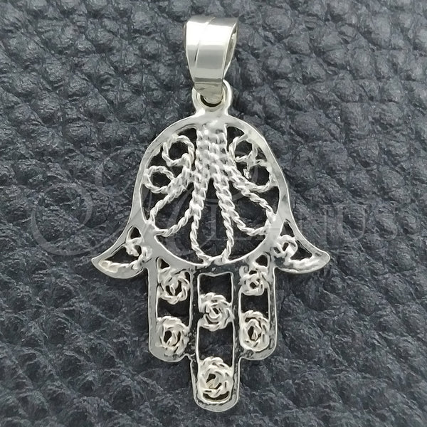 Sterling Silver Pendant — Religious Pendant Judaica and Hand of God Design — main product view — SKU 147438 | Plata 925 dije — Religious Pendant Judaica and Hand of God diseño — SKU 147438