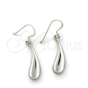 Sterling Silver Dangle Earring, Teardrop Design, Polished, Silver Finish, 02.397.0003