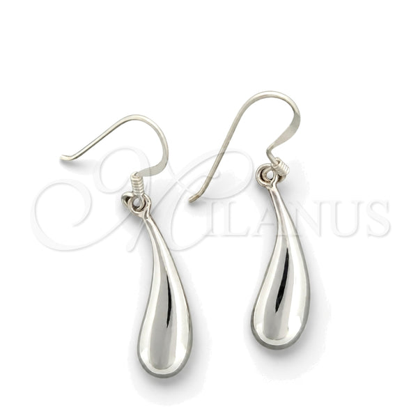 Sterling Silver Dangle Earring, Teardrop Design, Polished, Silver Finish, 02.397.0003