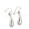 Sterling Silver Dangle Earring, Teardrop Design, Polished, Silver Finish, 02.397.0003