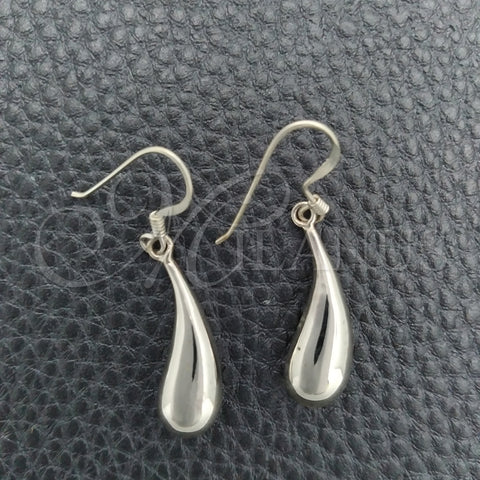 Sterling Silver Dangle Earring, Teardrop Design, Polished, Silver Finish, 02.397.0003