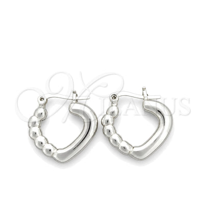 Sterling Silver Small Hoop, Heart Design, Polished, Silver Finish, 02.395.0004.20 for wholesale, main product view