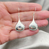 Sterling Silver Dangle Earring, Teardrop Design, Polished, Silver Finish, 02.397.0004
