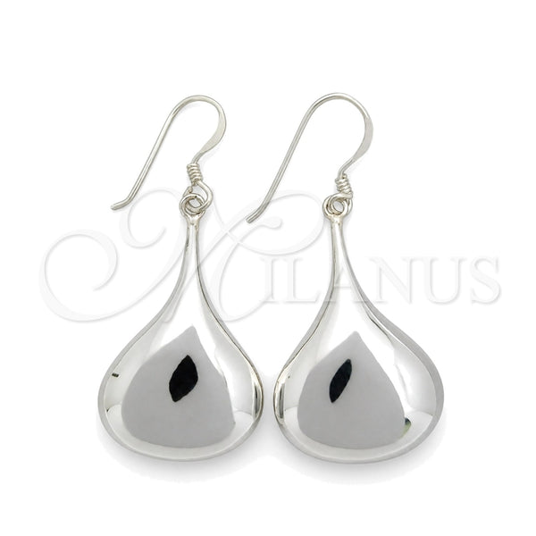 Sterling Silver Dangle Earring, Teardrop Design, Polished, Silver Finish, 02.397.0004