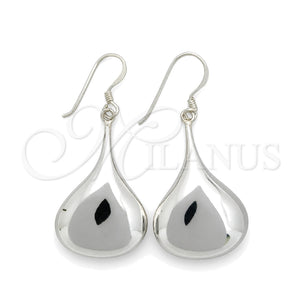 Sterling Silver Dangle Earring, Teardrop Design, Polished, Silver Finish, 02.397.0004