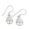 Sterling Silver Dangle Earring, Tree Design, Polished, Silver Finish, 02.397.0010