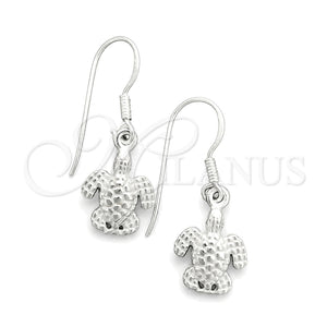 Sterling Silver Dangle Earring, Turtle Design, Polished, Silver Finish, 02.397.0011
