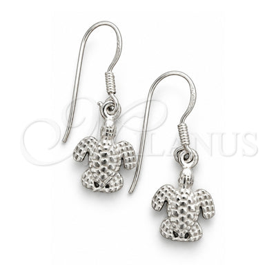 Sterling Silver Dangle Earring, Turtle Design, Polished, Silver Finish, 02.397.0011