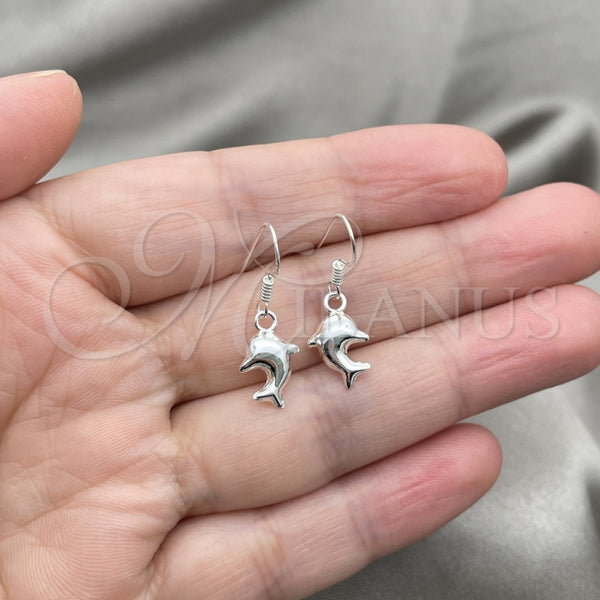 Sterling Silver Ring — Dangle Earring Dolphin Design Polished 02. — alternate product view — SKU 147466 | Plata 925 anillo — Dangle Earring Dolphin diseño pulido 02. — SKU 147466
