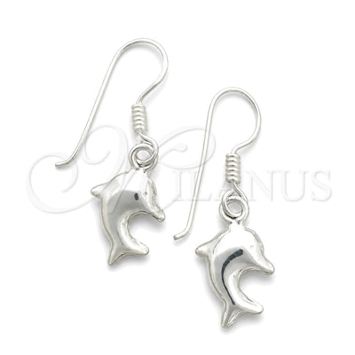 Sterling Silver Dangle Earring, Dolphin Design, Polished, Silver Finish, 02.397.0012 for wholesale, main product view
