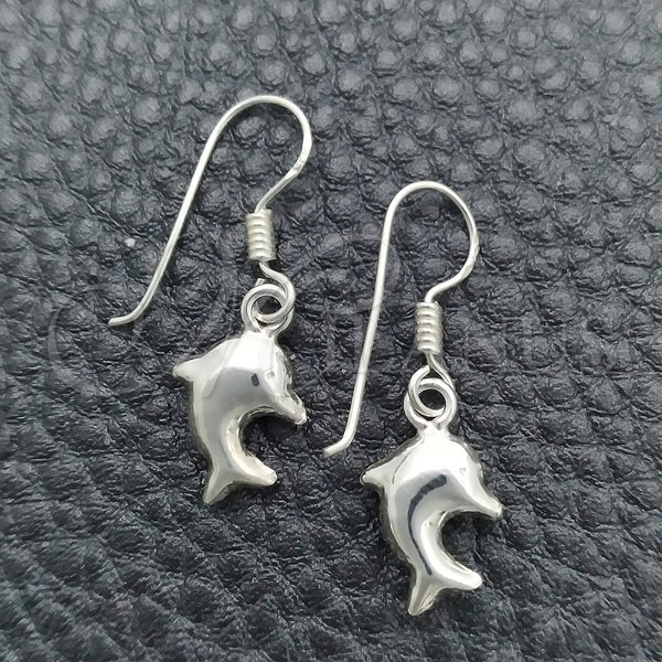 Sterling Silver Ring — Dangle Earring Dolphin Design Polished 02. — main product view — SKU 147466 | Plata 925 anillo — Dangle Earring Dolphin diseño pulido 02. — SKU 147466