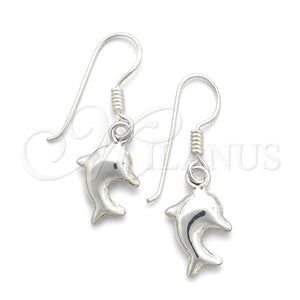 Sterling Silver Dangle Earring, Dolphin Design, Polished, Silver Finish, 02.397.0012