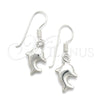 Sterling Silver Dangle Earring, Dolphin Design, Polished, Silver Finish, 02.397.0012