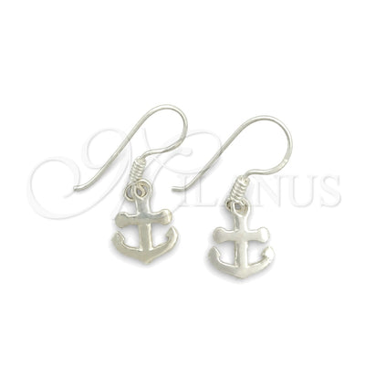Sterling Silver Dangle Earring, Anchor Design, Polished, Silver Finish, 02.397.0013 for wholesale, main product view