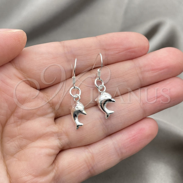 Sterling Silver Ring — Dangle Earring Dolphin Design Polished 02. — alternate product view — SKU 147469 | Plata 925 anillo — Dangle Earring Dolphin diseño pulido 02. — SKU 147469