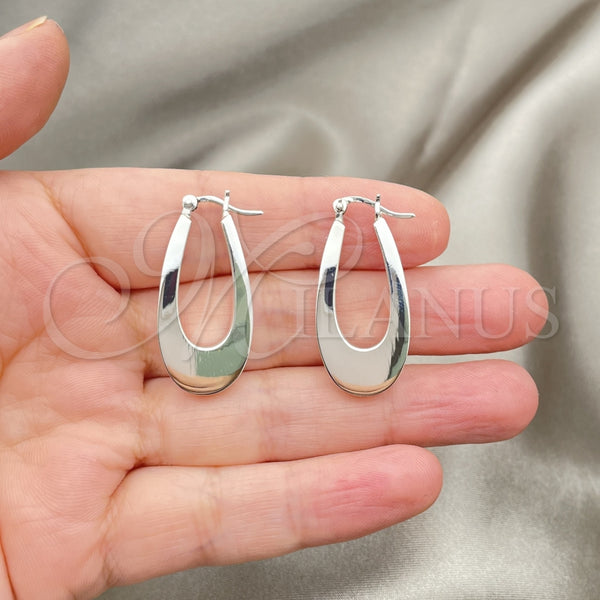 Sterling Silver Hoop Earrings — Medium Hoop Polished 02. — alternate product view — SKU 147471 | Plata 925 aretes de aro — Medium Hoop pulido 02. — SKU 147471