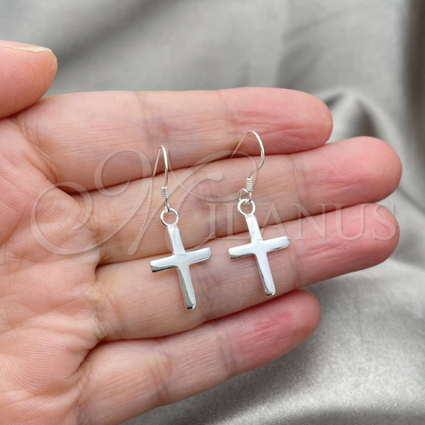 Sterling Silver Ring — Dangle Earring Cross Design Polished 02. — alternate product view — SKU 147472 | Plata 925 anillo — Dangle Earring cruz diseño pulido 02. — SKU 147472