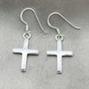 Sterling Silver Dangle Earring, Cross Design, Polished, Silver Finish, 02.397.0015