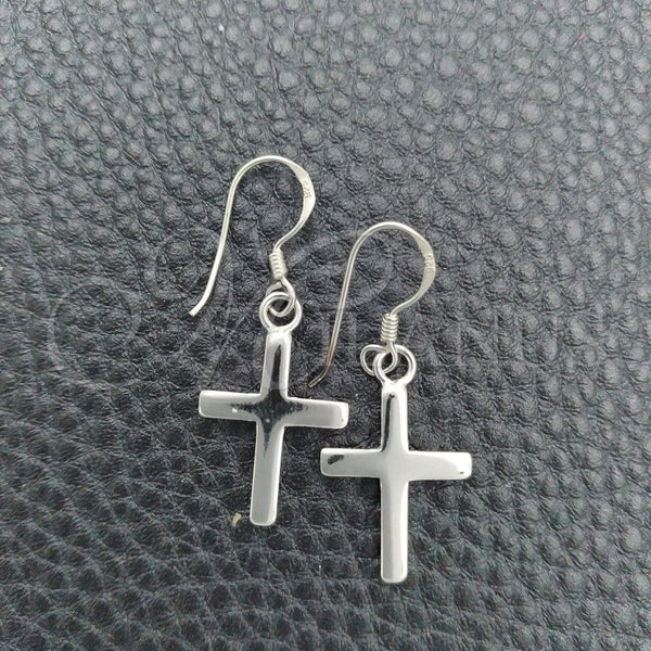 Sterling Silver Ring — Dangle Earring Cross Design Polished 02. — main product view — SKU 147472 | Plata 925 anillo — Dangle Earring cruz diseño pulido 02. — SKU 147472