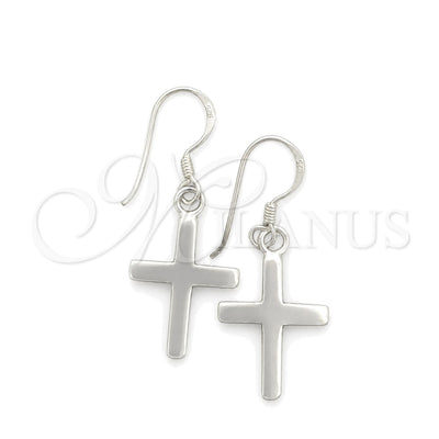 Sterling Silver Dangle Earring, Cross Design, Polished, Silver Finish, 02.397.0015 for wholesale, main product view
