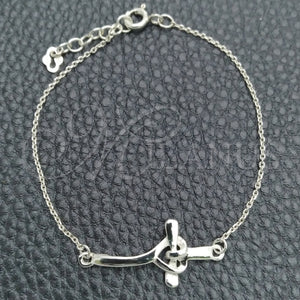 Sterling Silver Bracelet — Fancy Bracelet Cross Design Polished 03. 03 MM — main product view — SKU 147474 | Plata 925 brazalete — elegante Bracelet cruz diseño pulido 03. 03 MM — SKU 147474