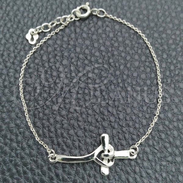 Sterling Silver Bracelet — Fancy Bracelet Cross Design Polished 03. 03 MM — main product view — SKU 147474 | Plata 925 brazalete — elegante Bracelet cruz diseño pulido 03. 03 MM — SKU 147474