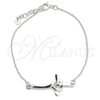 Sterling Silver Fancy Bracelet, Cross Design, Polished, Silver Finish, 03.395.0021.07 (03 MM Thickness, 7 Inches Length)
