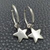 Sterling Silver Small Hoop, Star Design, Polished, Silver Finish, 02.397.0016.15