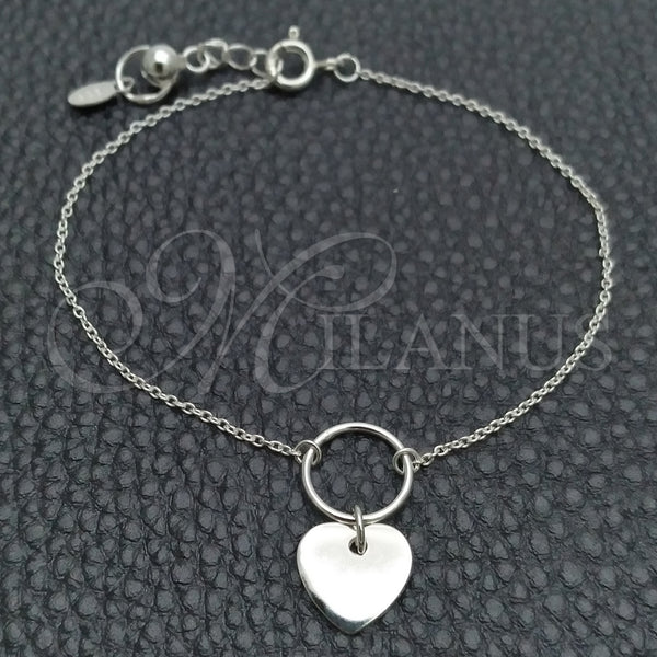 Sterling Silver Bracelet — Fancy Bracelet Heart Design Polished 03. 03 MM — main product view — SKU 147478 | Plata 925 brazalete — elegante Bracelet corazón diseño pulido 03. 03 MM — SKU 147478