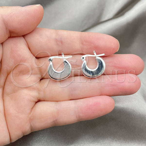Sterling Silver Hoop Earrings — Medium Hoop Polished 02. — alternate product view — SKU 147484 | Plata 925 aretes de aro — Medium Hoop pulido 02. — SKU 147484