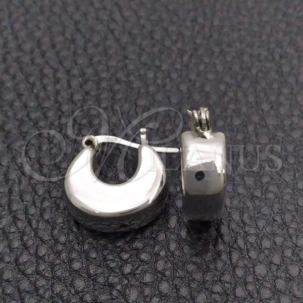 Sterling Silver Hoop Earrings — Medium Hoop Polished 02. — main product view — SKU 147484 | Plata 925 aretes de aro — Medium Hoop pulido 02. — SKU 147484