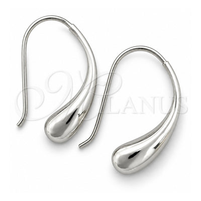 Sterling Silver Dangle Earring, Teardrop Design, Polished, Silver Finish, 02.393.0019