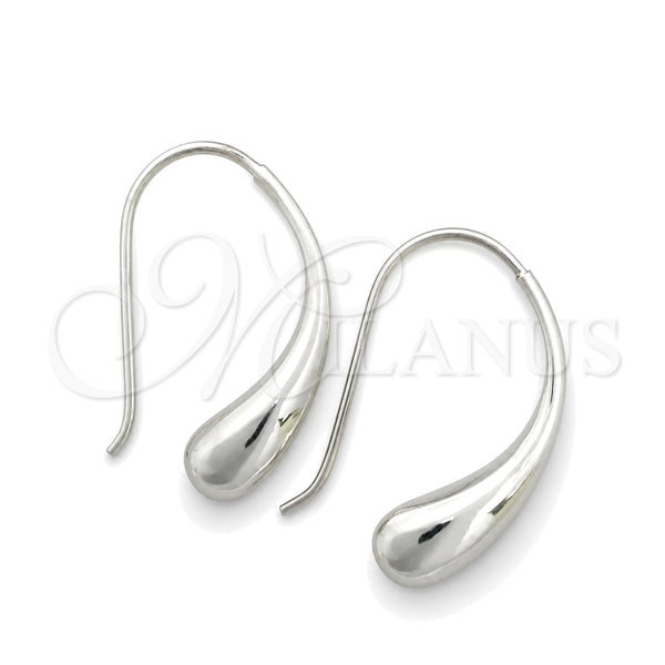 Sterling Silver Dangle Earring, Teardrop Design, Polished, Silver Finish, 02.393.0019