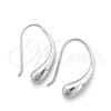 Sterling Silver Dangle Earring, Teardrop Design, Polished, Silver Finish, 02.393.0019