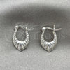 Sterling Silver Small Hoop, Teardrop Design, Polished, Silver Finish, 02.393.0020.10