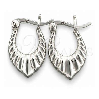 Sterling Silver Small Hoop, Teardrop Design, Polished, Silver Finish, 02.393.0020.10