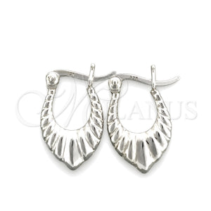 Sterling Silver Small Hoop, Teardrop Design, Polished, Silver Finish, 02.393.0020.10
