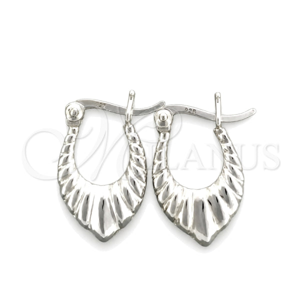 Sterling Silver Small Hoop, Teardrop Design, Polished, Silver Finish, 02.393.0020.10