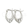 Sterling Silver Small Hoop, Teardrop Design, Polished, Silver Finish, 02.393.0020.10
