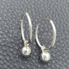 Sterling Silver Small Hoop, Ball Design, Polished, Silver Finish, 02.397.0022.20