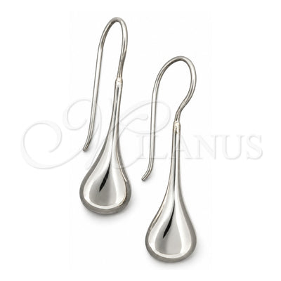 Sterling Silver Dangle Earring, Teardrop Design, Polished, Silver Finish, 02.395.0017
