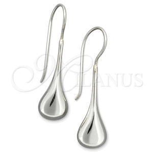 Sterling Silver Dangle Earring, Teardrop Design, Polished, Silver Finish, 02.395.0017