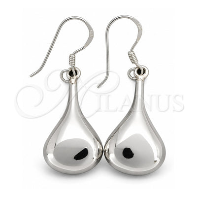 Sterling Silver Dangle Earring, Teardrop Design, Polished, Silver Finish, 02.395.0018