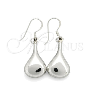 Sterling Silver Dangle Earring, Teardrop Design, Polished, Silver Finish, 02.395.0018